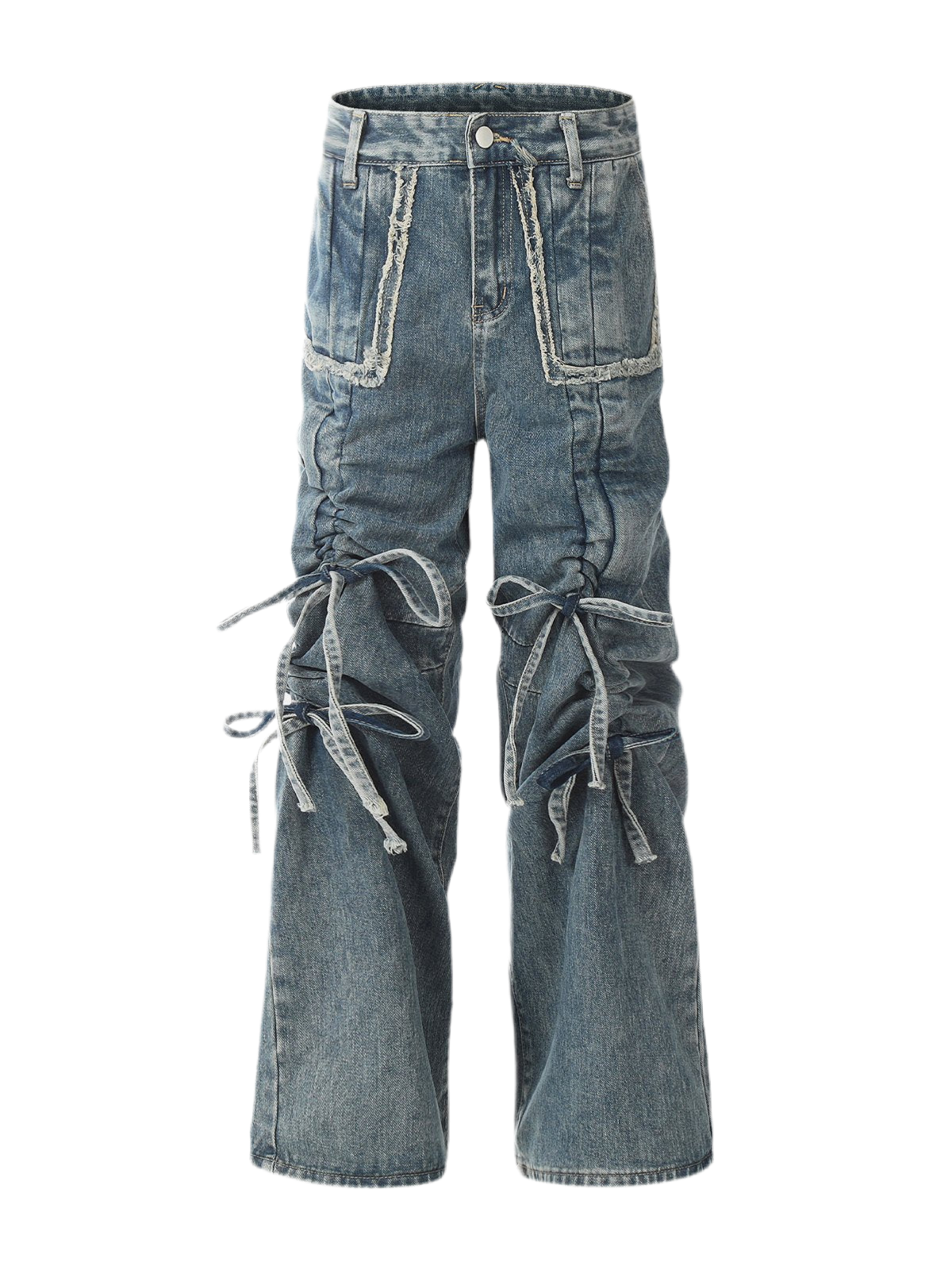 NB Bow Fringe Washed Jeans