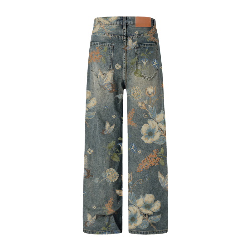 NB Plant Flower Print Jeans