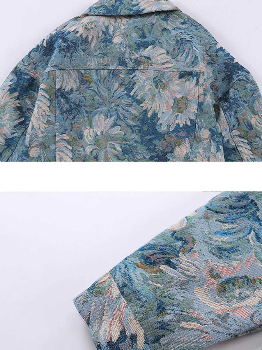 NB Painting Flower Denim Jacket