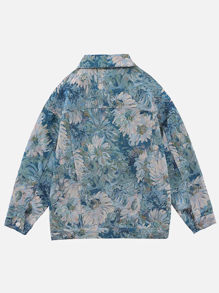 NB Painting Flower Denim Jacket