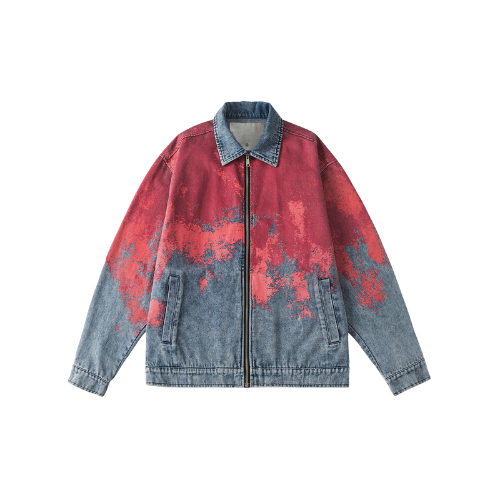 NB Red Tie-Dye Denim Jacket