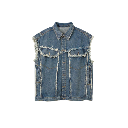 NB Fringe Washed Denim Vest